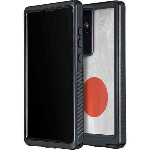 Japanese Flag Distressed Galaxy S24 Ultra Waterproof Case